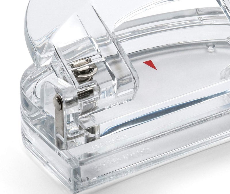 OSCO Clear Acrylic Two Hole Punch | 12 Sheet Capacity | Transparent | H6 x W11 x D6.3 cm | - Image 3